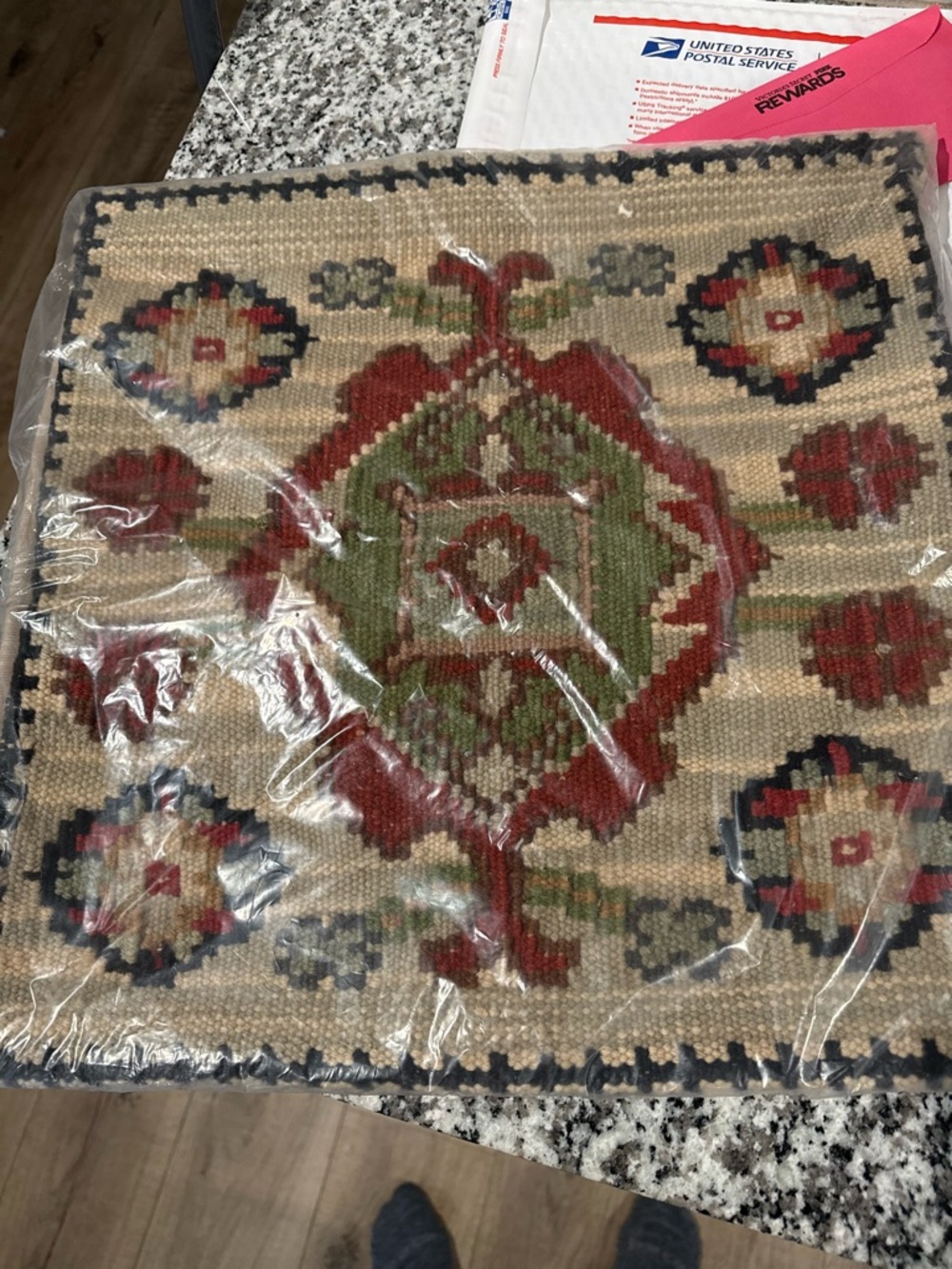 New Vintage Pottery Barn  Adana Tribal Boho Kolim Pillow Cover, 18”